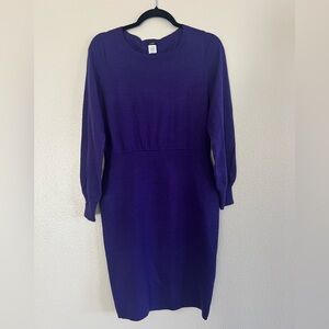 J. Crew Wool Dark Purple Dress, Size Small